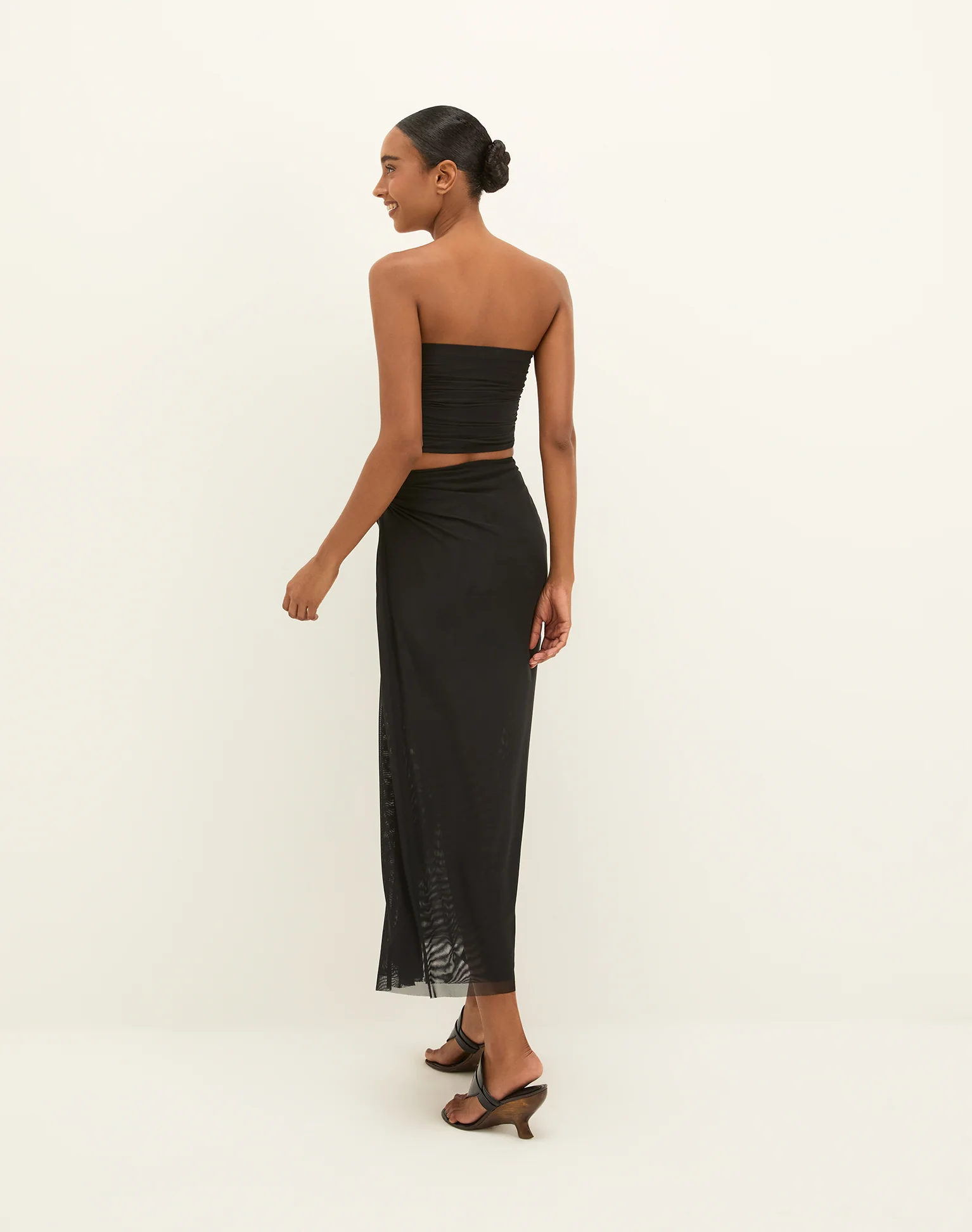 Amira Detail Long Skirt - Black - Image 4