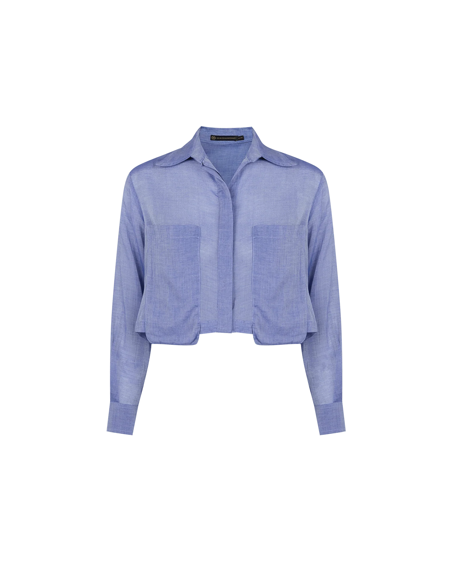Cassia Cropped Blouse - Sapphire - Image 7