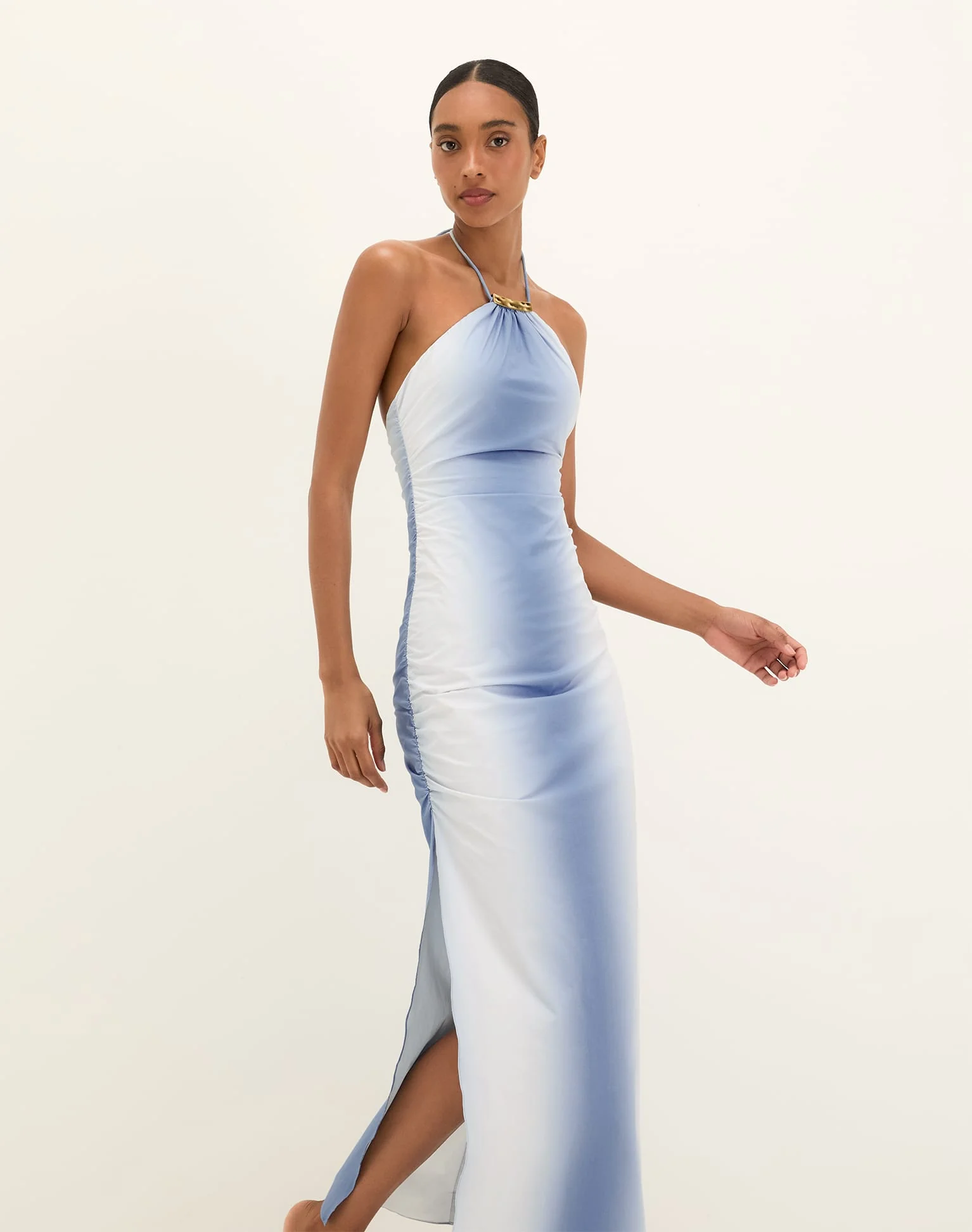 Dayton Halter Midi Dress - Blue Moon - Image 3