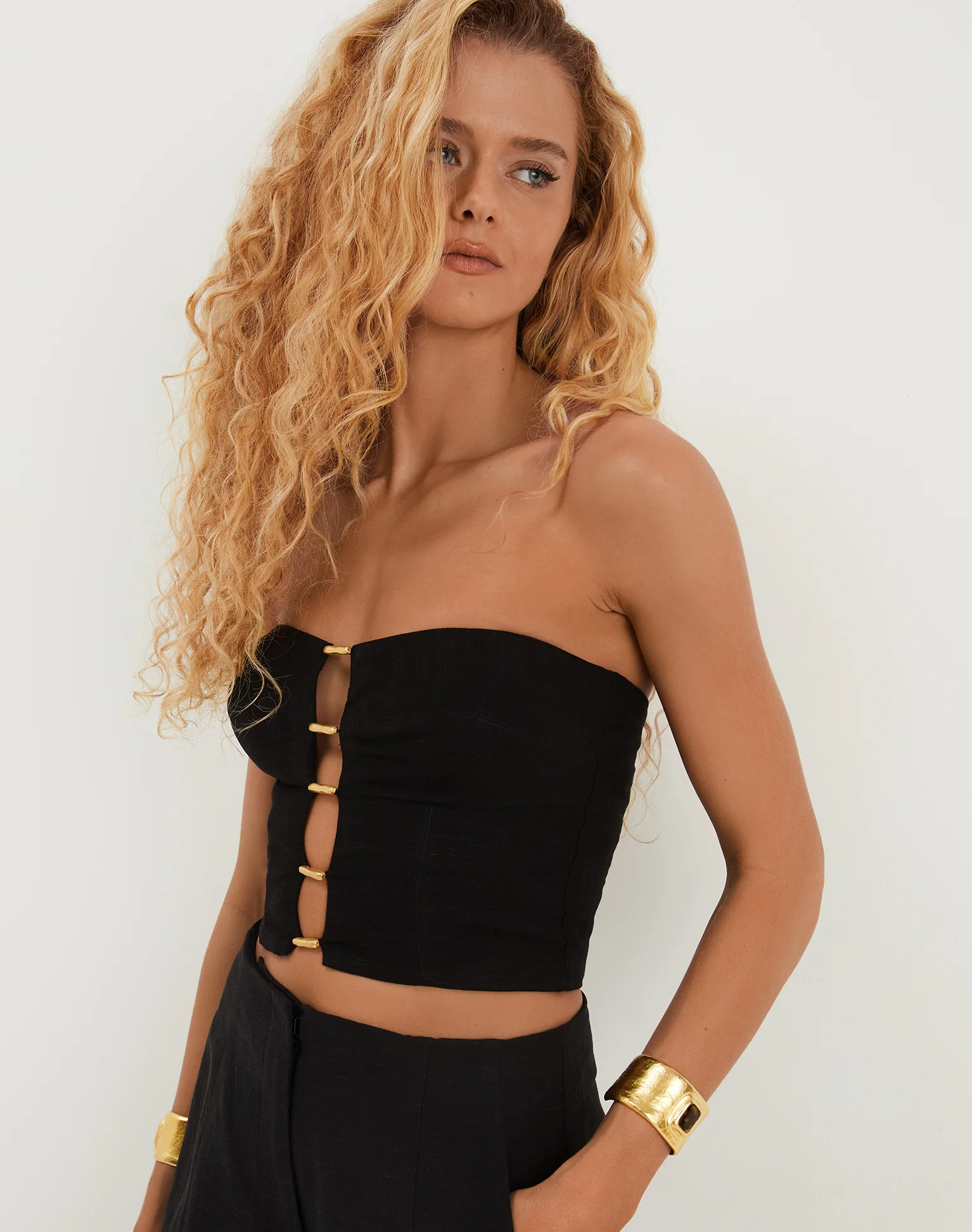 Emilia Strapless Top - Black - Image 6