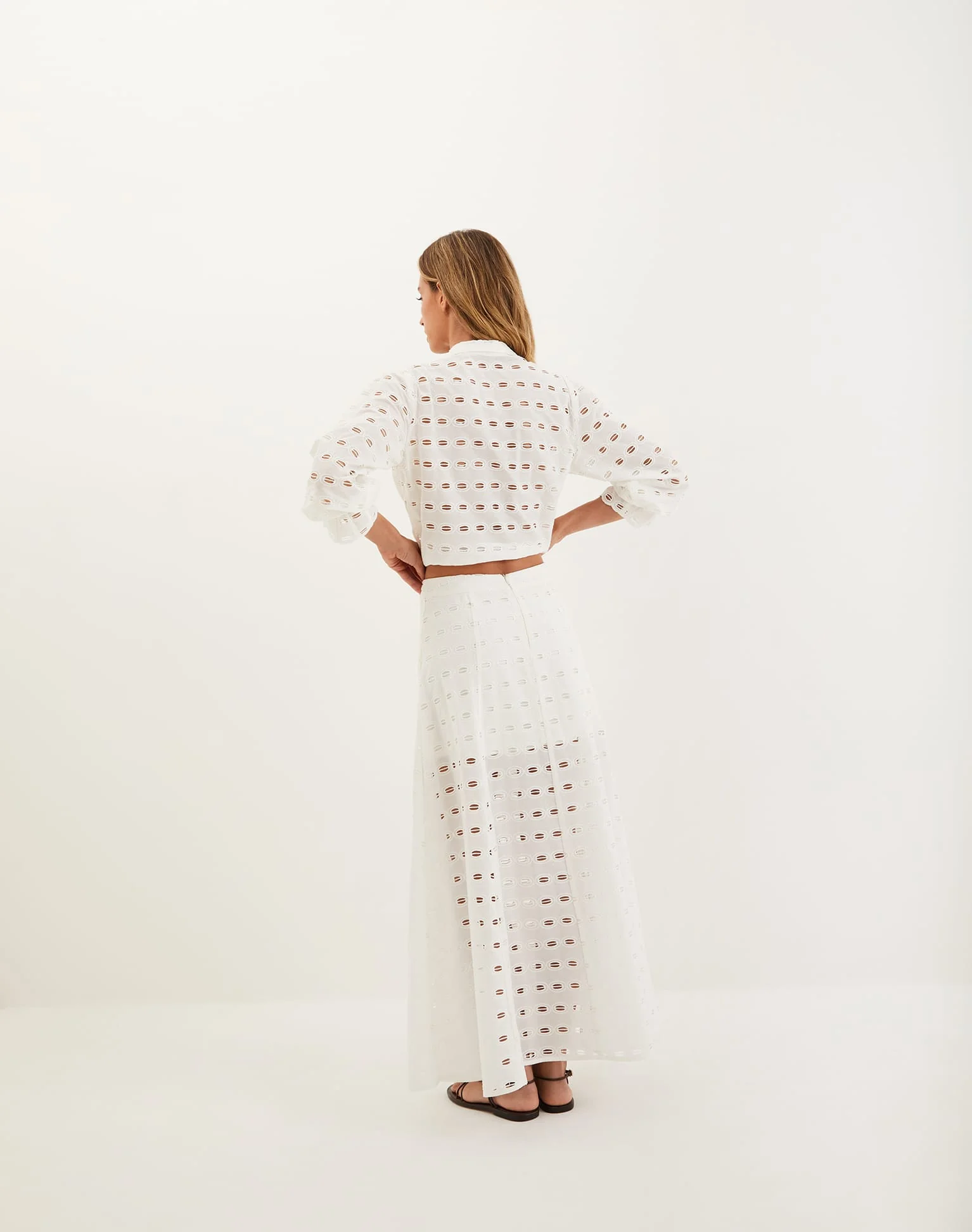 Eyelet Bea Maxi Skirt - Off White - Image 4