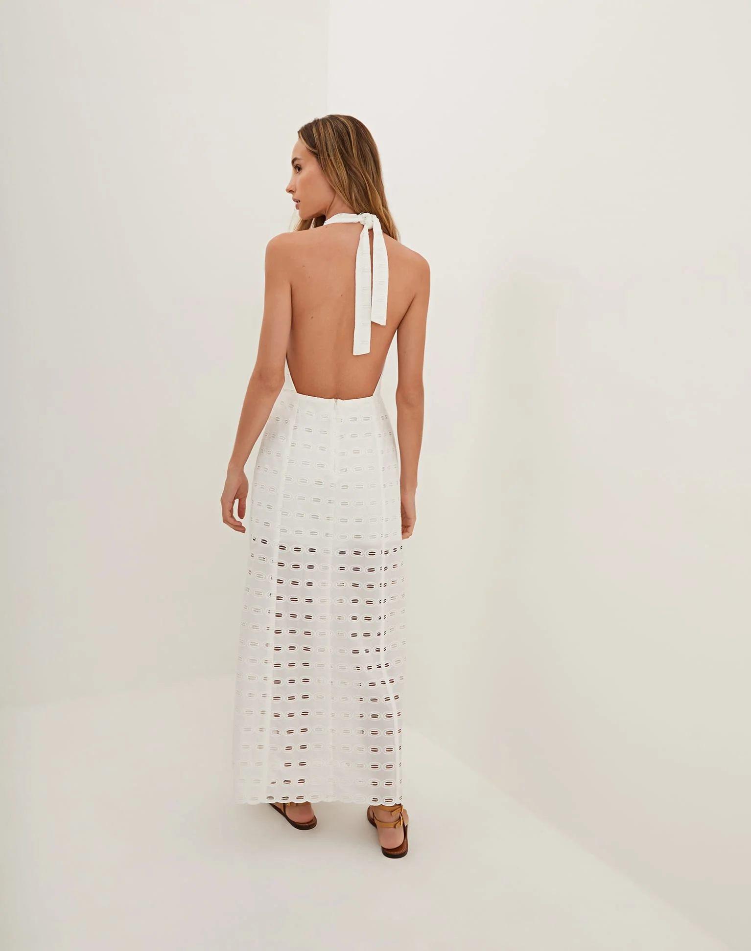 Eyelet Maryse Long Dress - Off White - Image 3