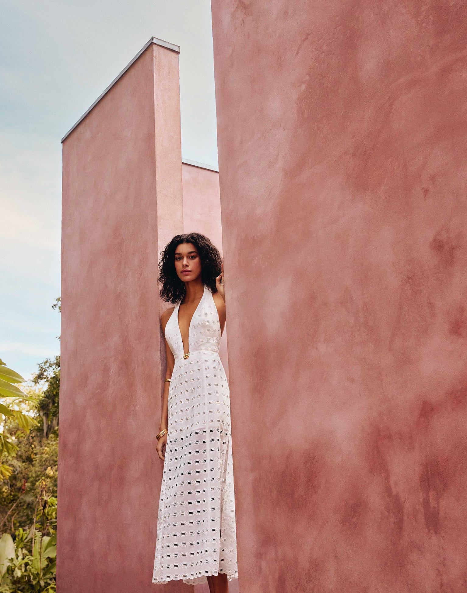 Eyelet Maryse Long Dress - Off White - Image 5