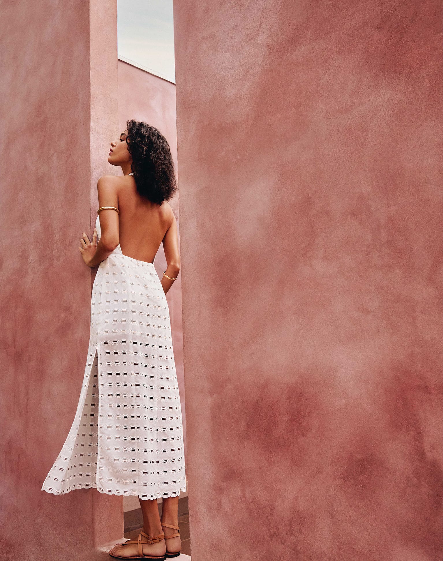 Eyelet Maryse Long Dress - Off White - Image 6