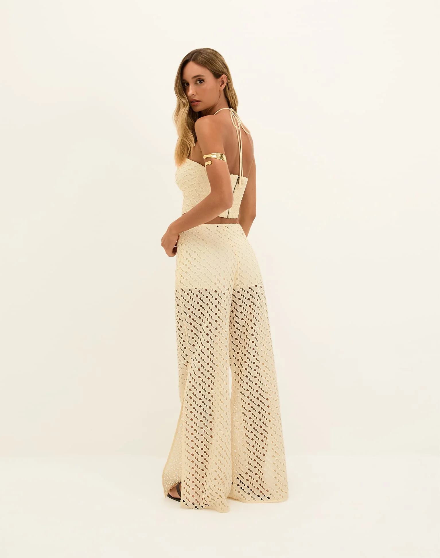 Eyelet Melinda Cropped Top - Glitz - Image 3