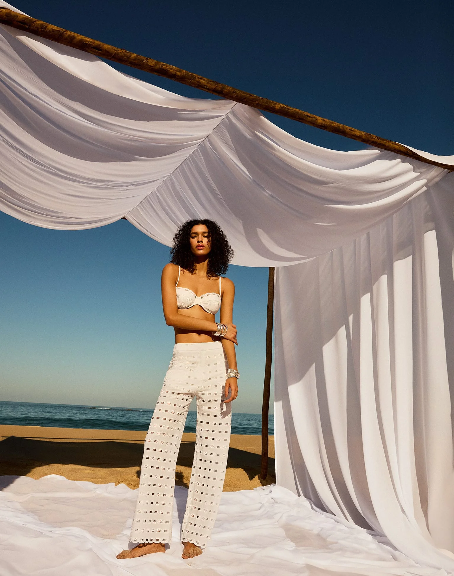 Eyelet Naya Nissi Top - White - Image 3