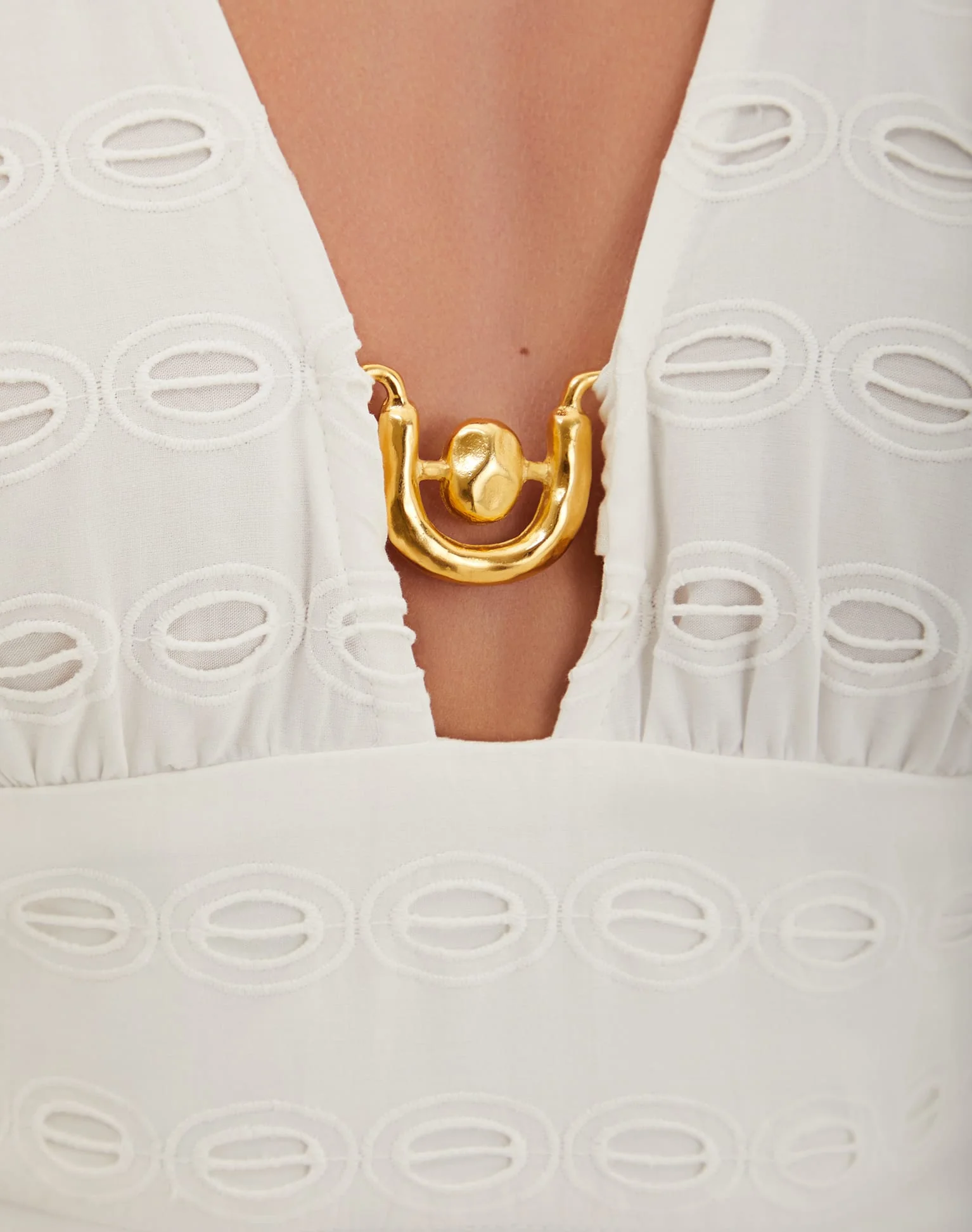 Eyelet Raya Long Dress - Off White - Image 3