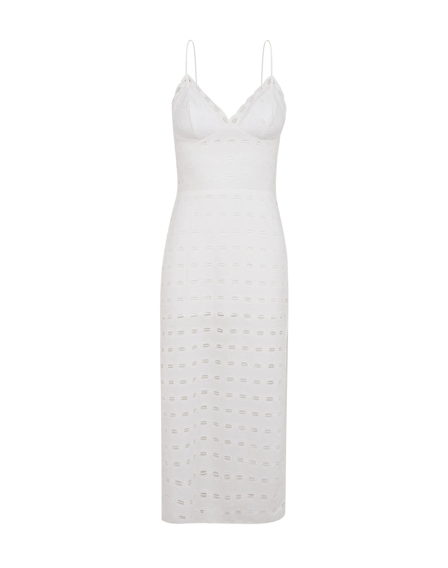 Eyelet Raya Midi Dress - Off White - Image 5