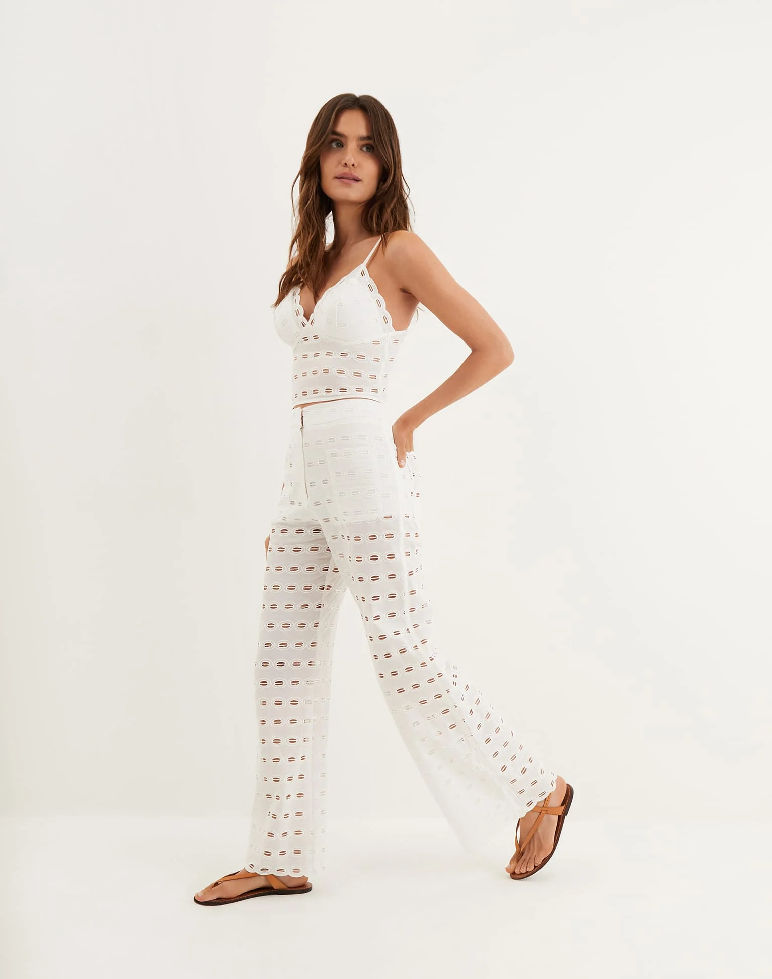 Eyelet Raya Top - Off White - Image 5