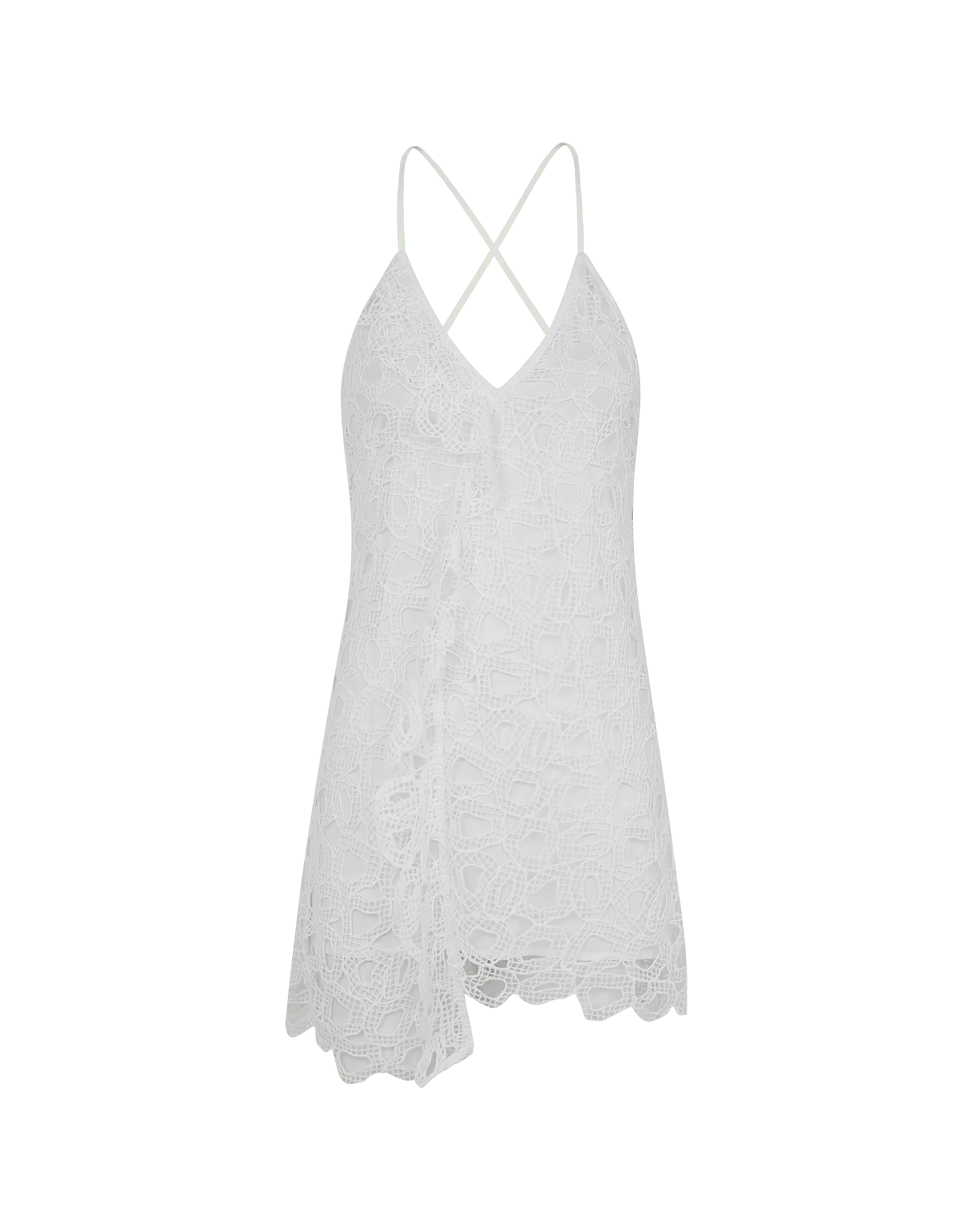 Eyelet Tisa Mini Dress - Off White - Image 6