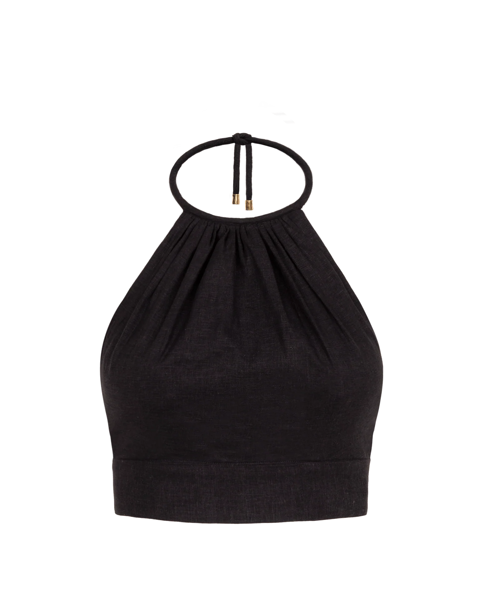 Ibiza High Neck Halter Top - Black - Image 6