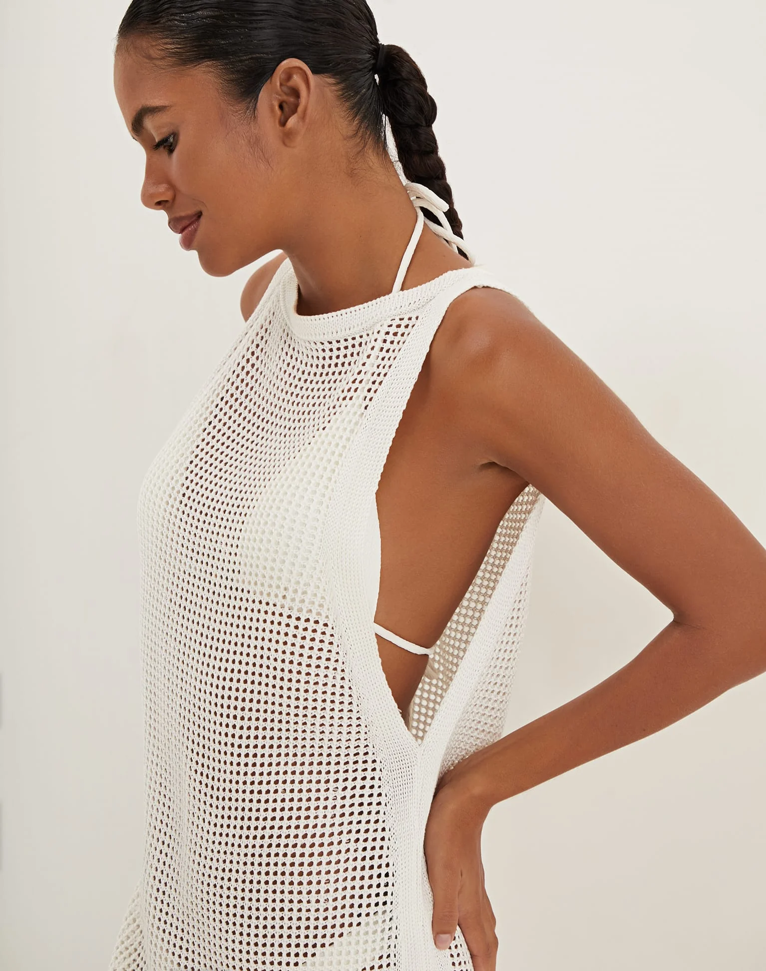 Knit Erika Short Cover Up - Off White - Image 4