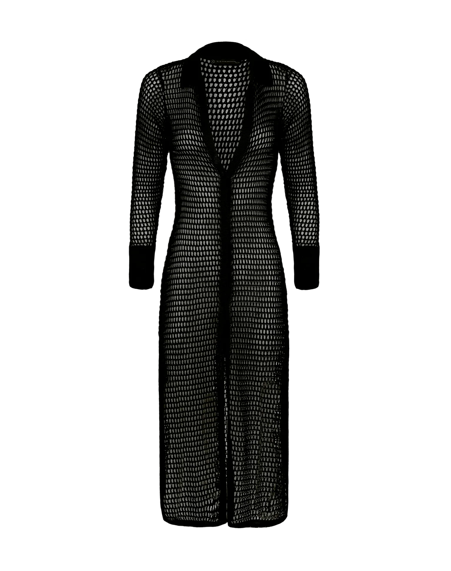 Knit Long Shirt Cover Up - Black - Image 8