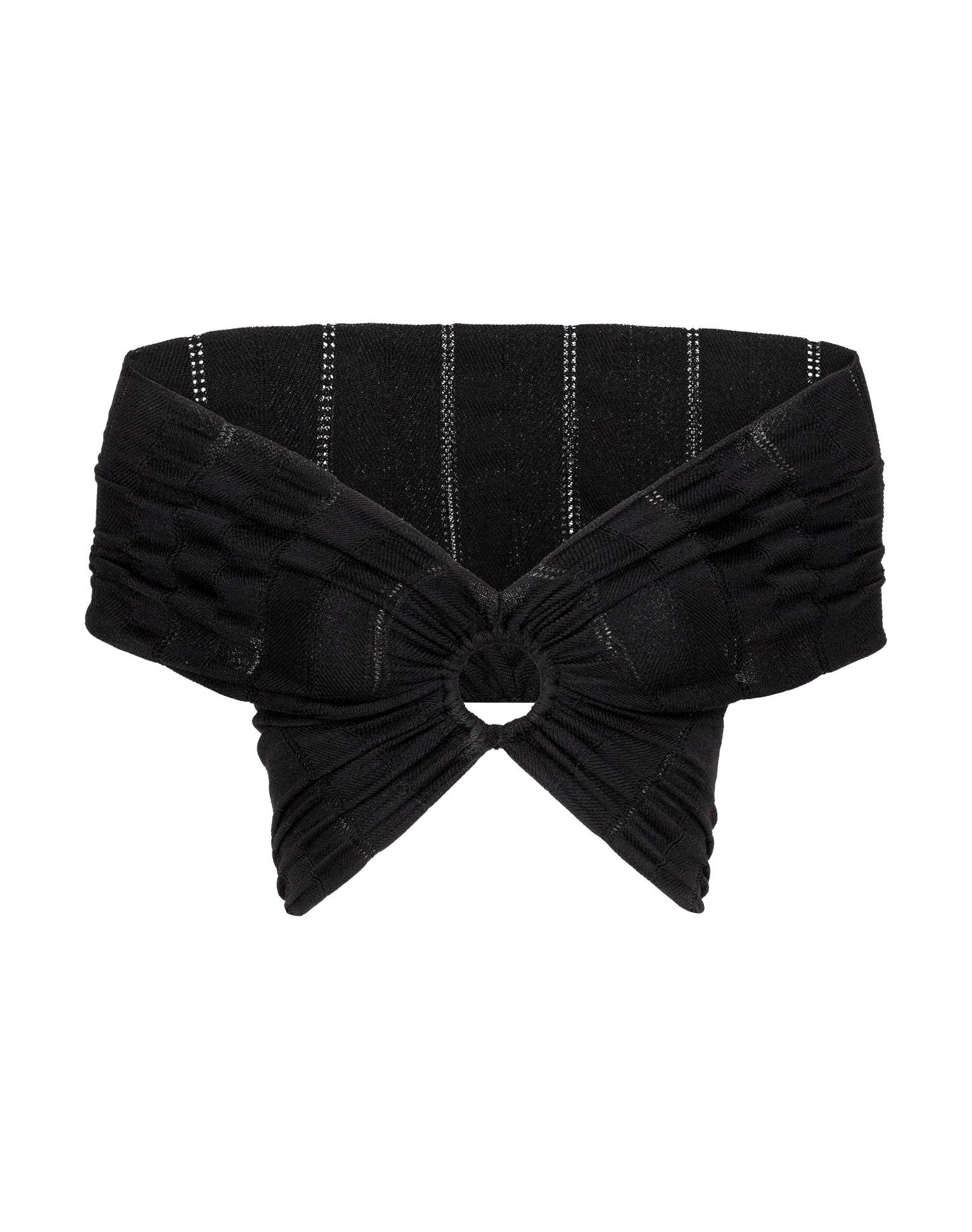 Knit Solaro Bardot Top - Black - Image 8