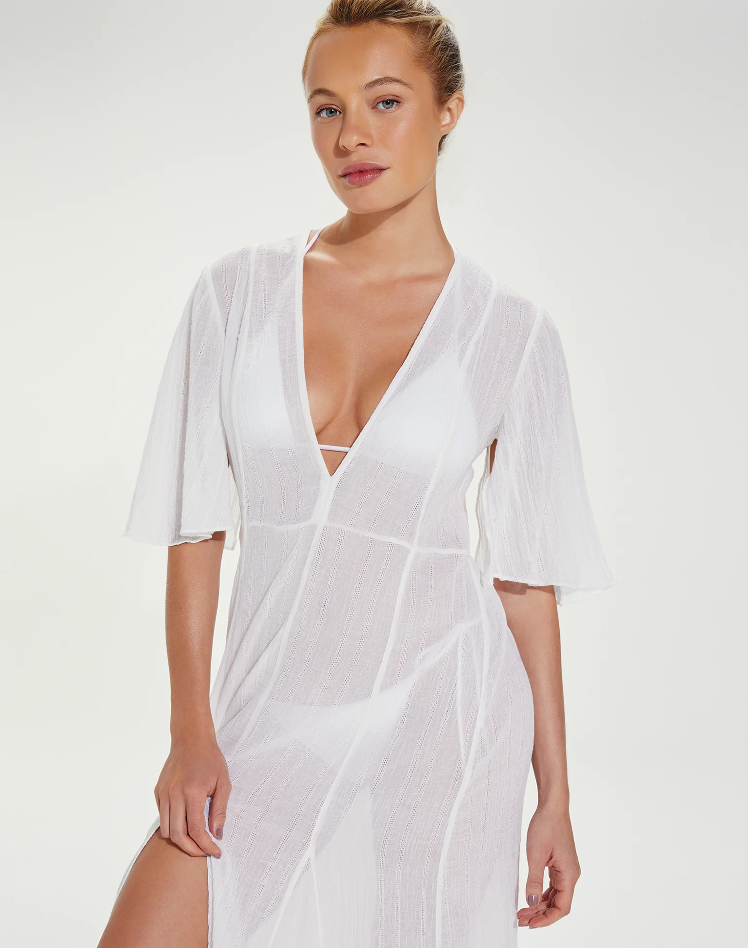 Long Malia Caftan - White - Image 3