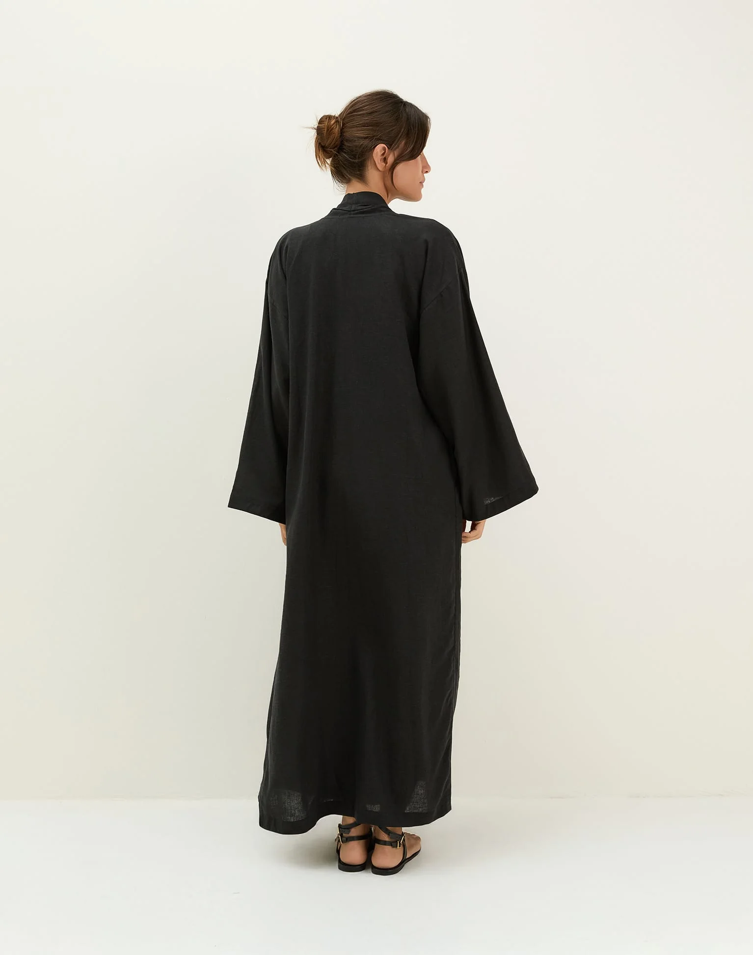 Luna Long Kimono - Black - Image 3