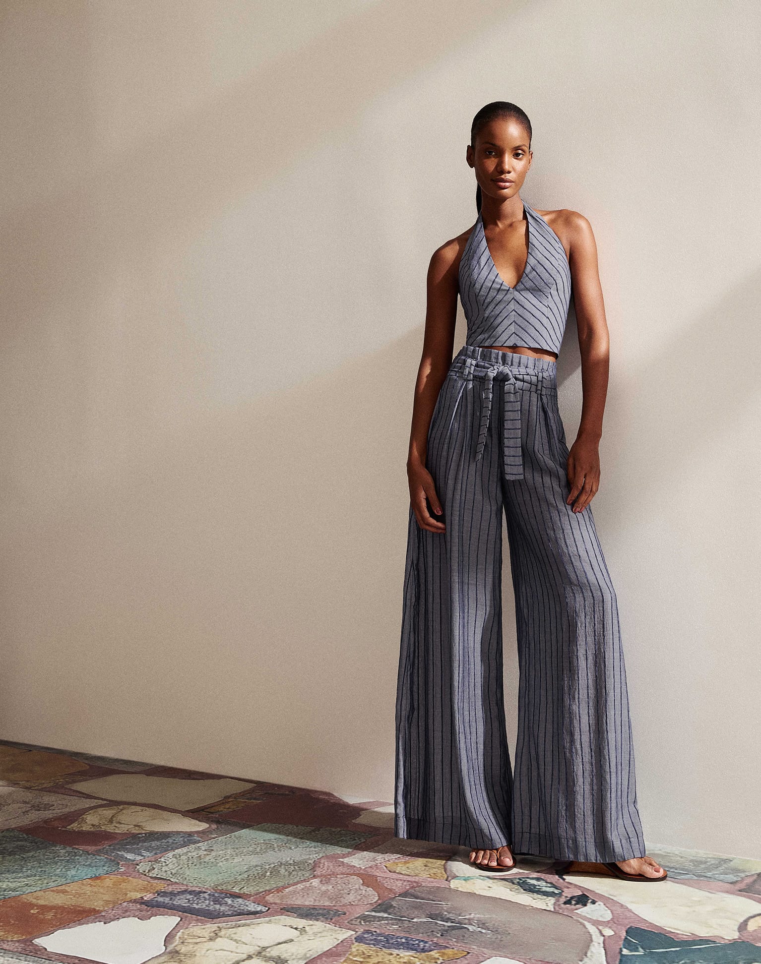 Lysa Halter Top - Sailboat Pinstripe - Image 3