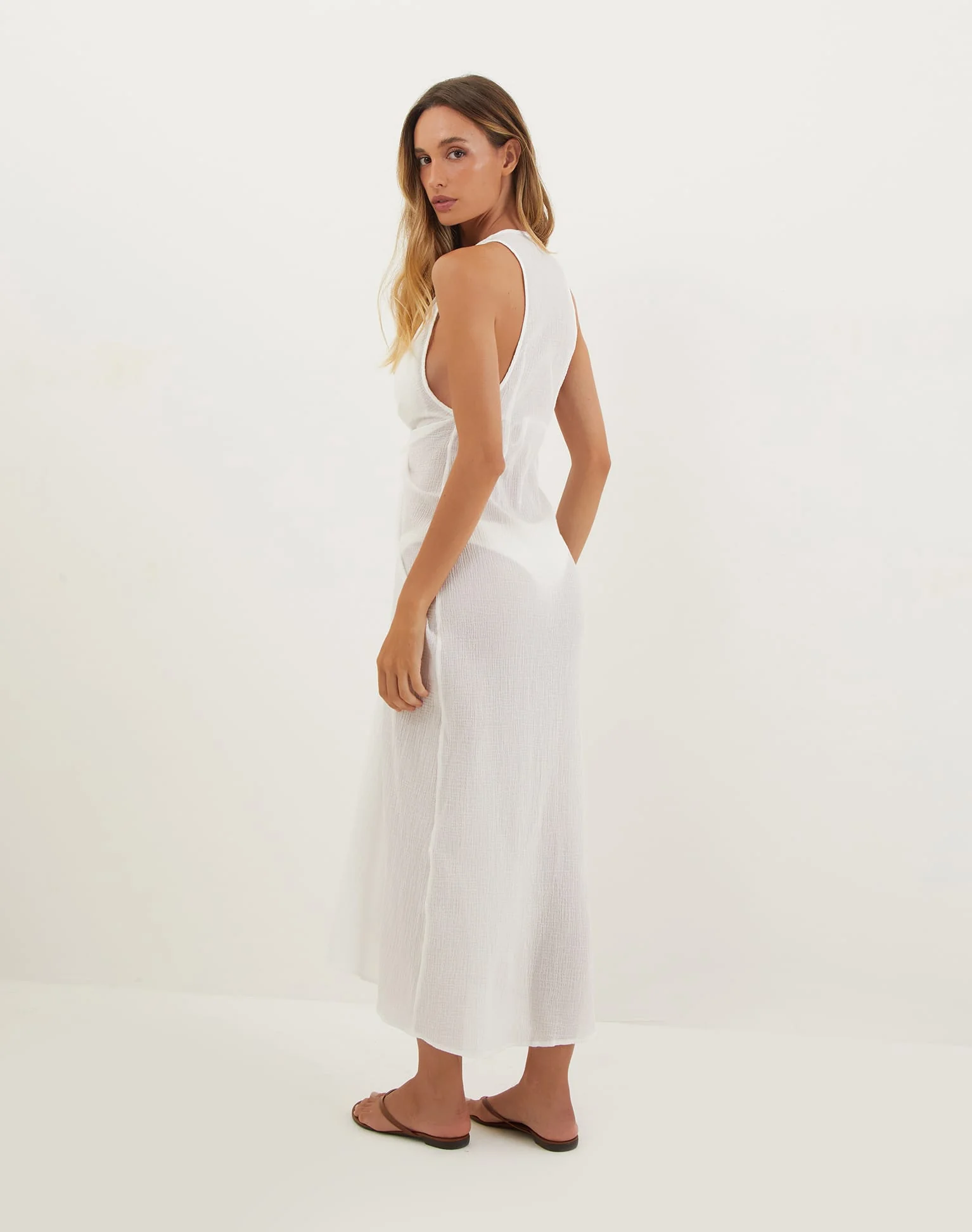 Mita Long Cover Up - Off White - Image 3