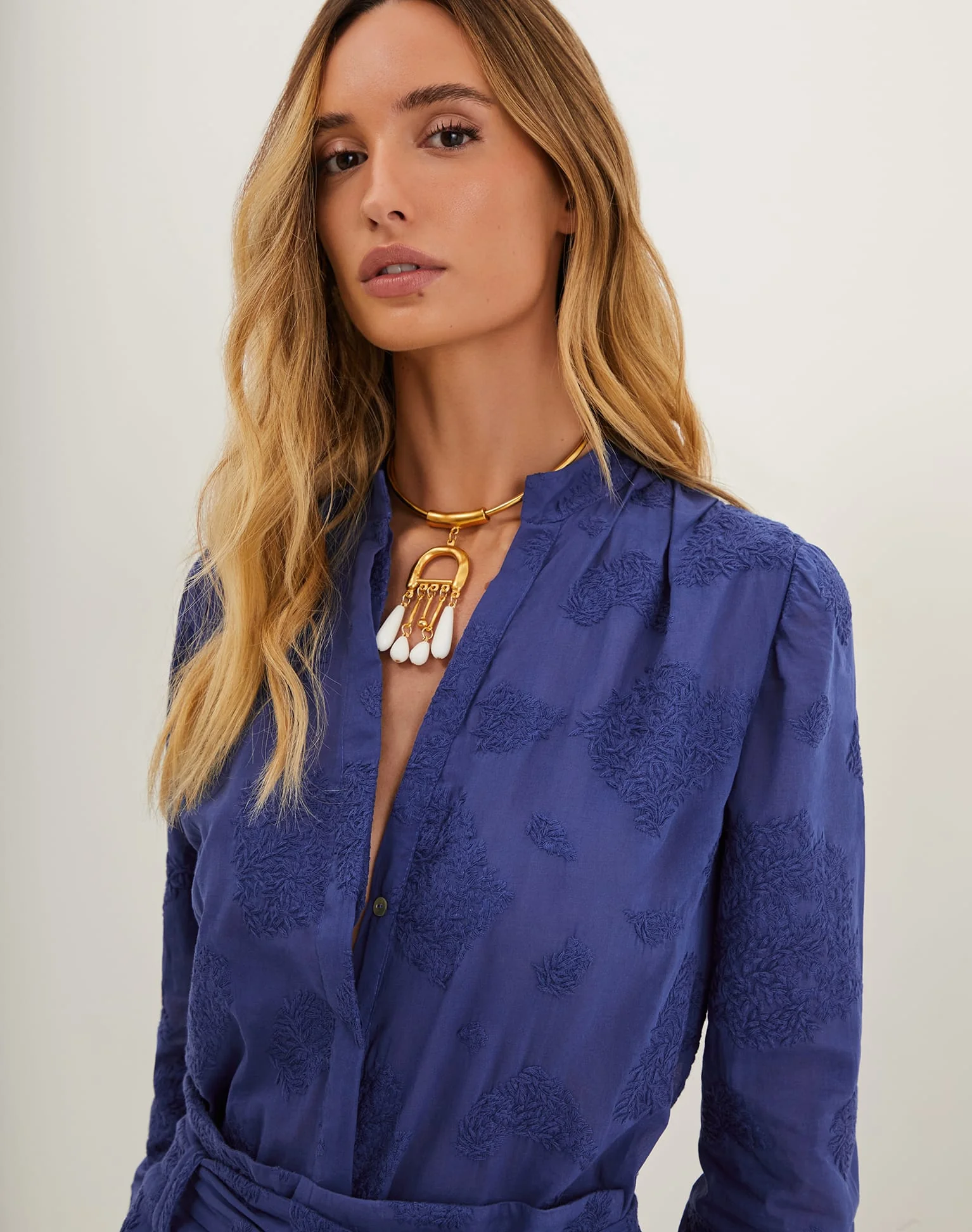 Yumi Long Sleeve Blouse - Sapphire - Image 4