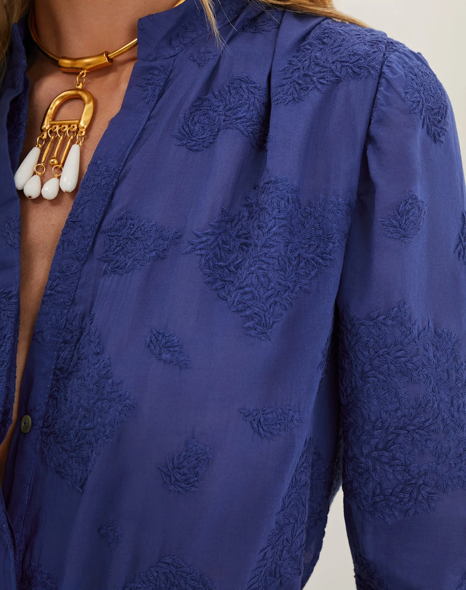 Yumi Long Sleeve Blouse - Sapphire - Image 5